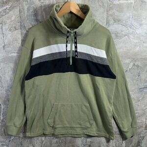 Victoria's Secret PINK green half zip hoodie Woman's Size M #loungewear #cozy